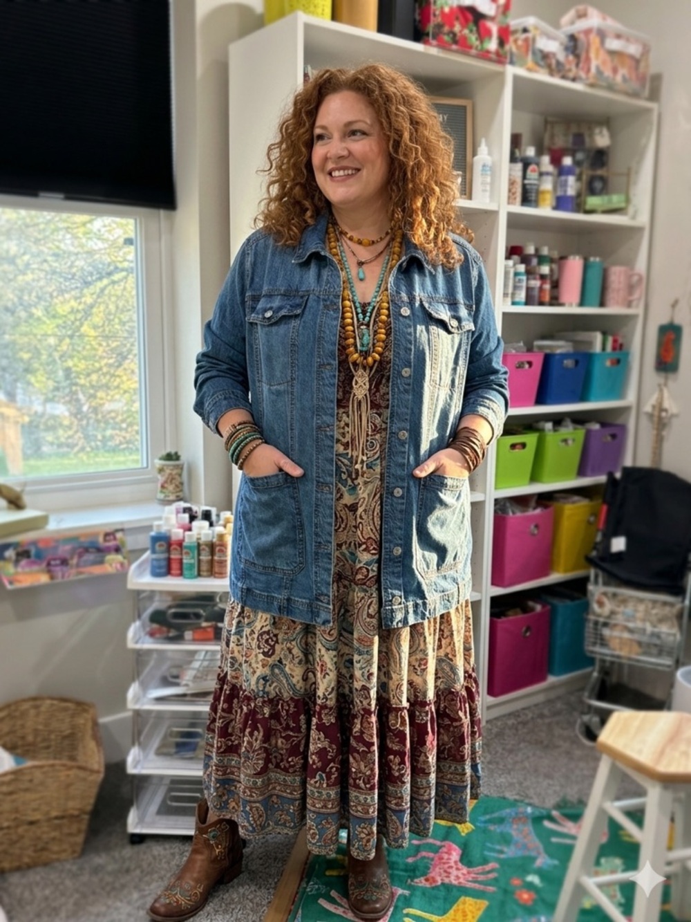 Denim Jacket pockets belt 3X